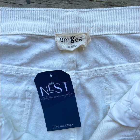 Umgee Denim Atlas Cropped Jeans, White, Size 5 - Picture 6 of 7